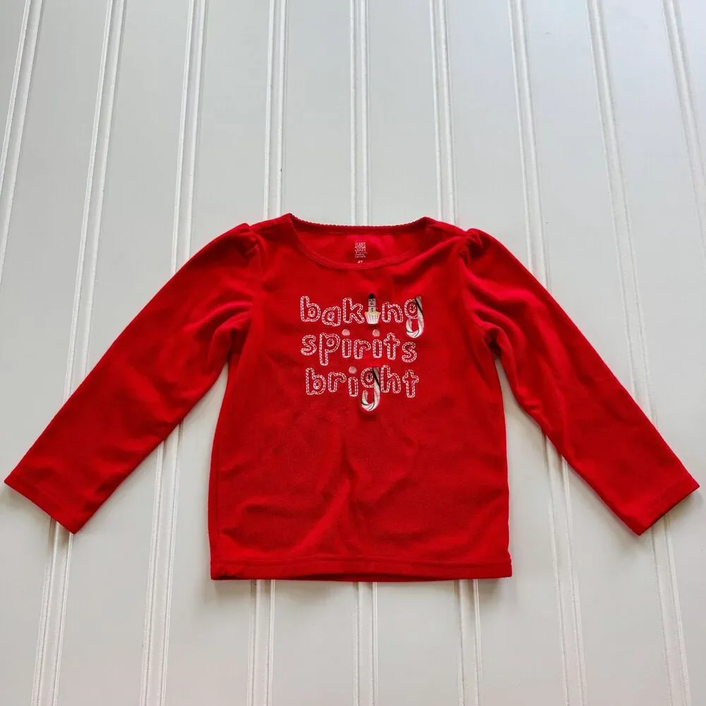 4/$10 - Just One You by Carter's Toddler Girls Christmas Fleece Pajama Top